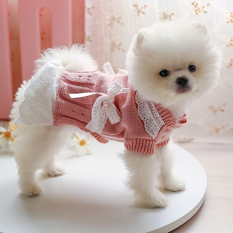 Pet Dress with Bowknot for Small and Medium Pets