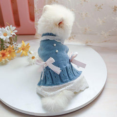 Pet Dress with Bowknot for Small and Medium Pets