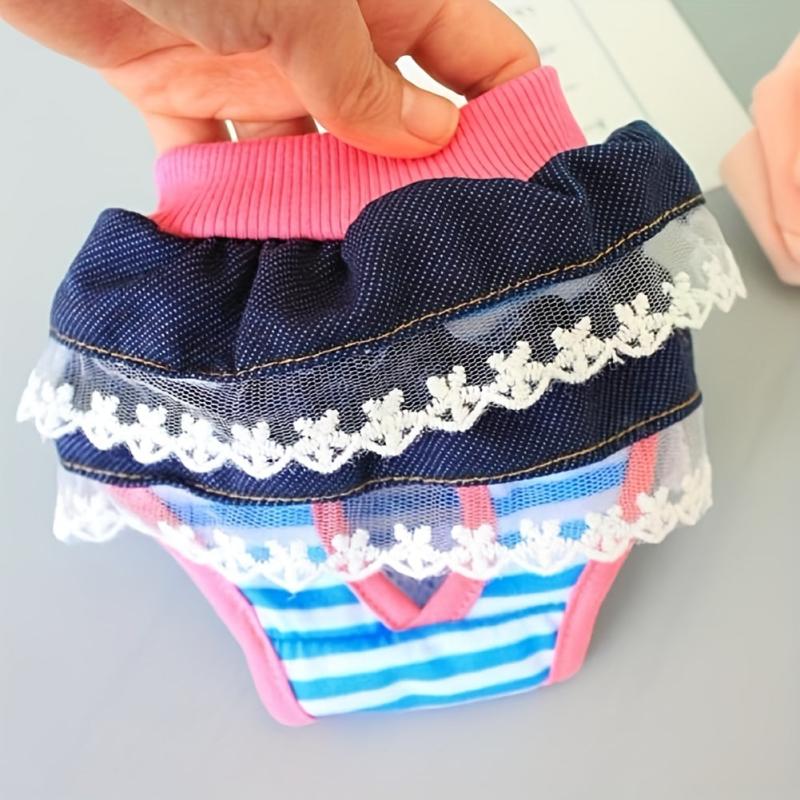 Cartoon Pet Sanitary Pants with Lace Skirt - Multifunctional Pet Accessory