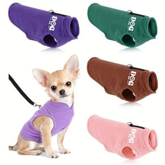 Soft Dog Fleece Sweater Hoodie Pet Winter Coat Sleeveless Coat DOG