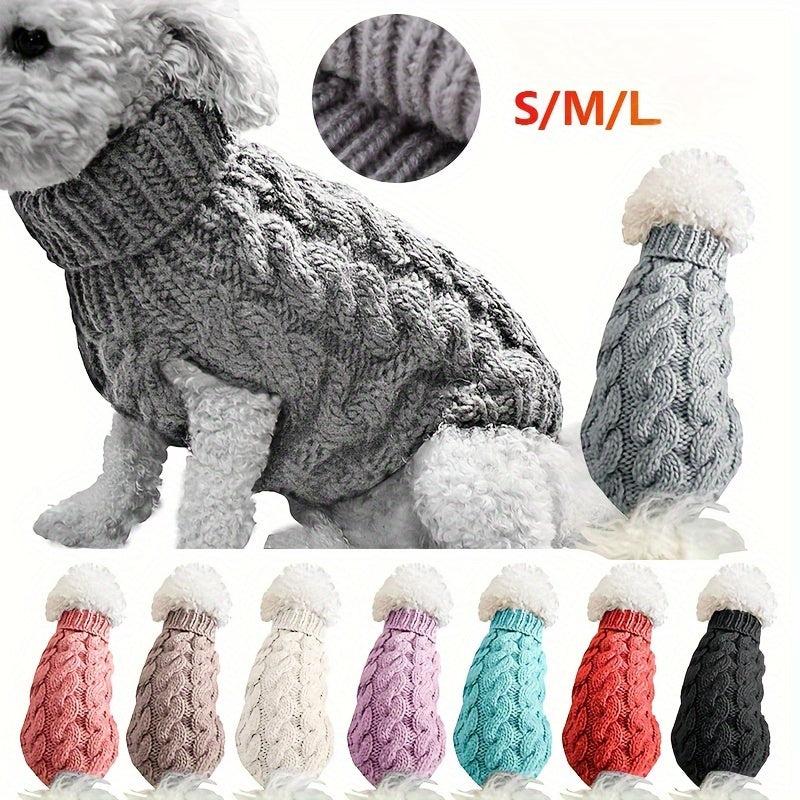 High Neck Knitwear Dog Sweater Autumn Winter Warm Clothes