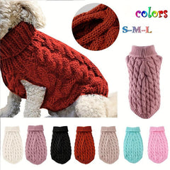 High Neck Knitwear Dog Sweater Autumn Winter Warm Clothes