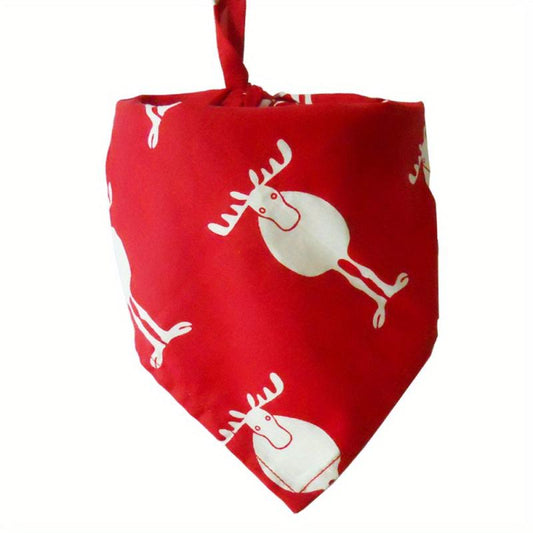 Christmas Pet Bandanas Santa & Tree Graphic Scarf Holiday Bib for Pets