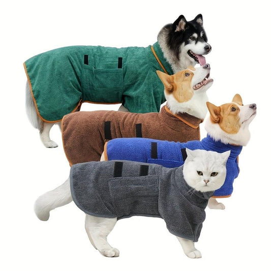 Soft Microfiber Pet Hooded Bath Towel for Quick Drying