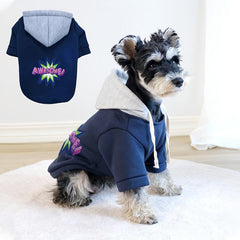 Winter Dog Hoodie Sweatshirts Printing Dog Sweater With Pockets