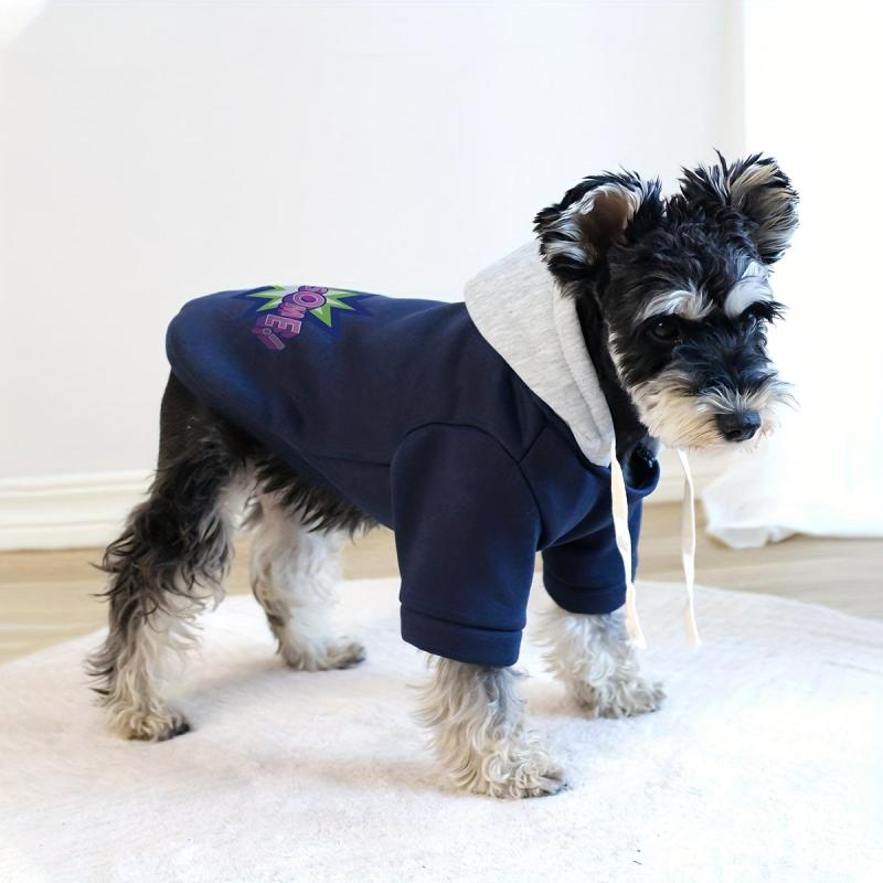 Winter Dog Hoodie Sweatshirts Printing Dog Sweater With Pockets
