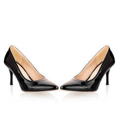 Women's Pointed Toe High Heels Patent Leather Slip On Pumps