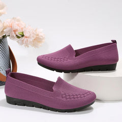 Women's Breathable Knit Sneakers Low Top Casual Shoes