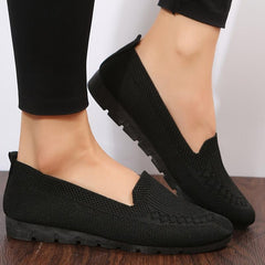 Women's Breathable Knit Sneakers Low Top Casual Shoes
