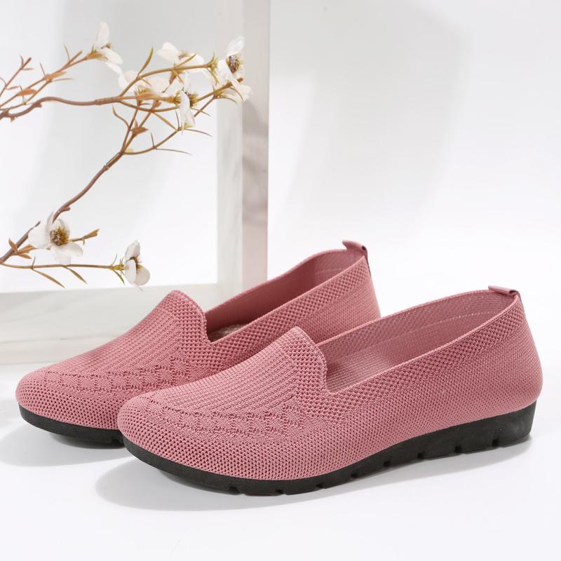 Women's Breathable Knit Sneakers Low Top Casual Shoes
