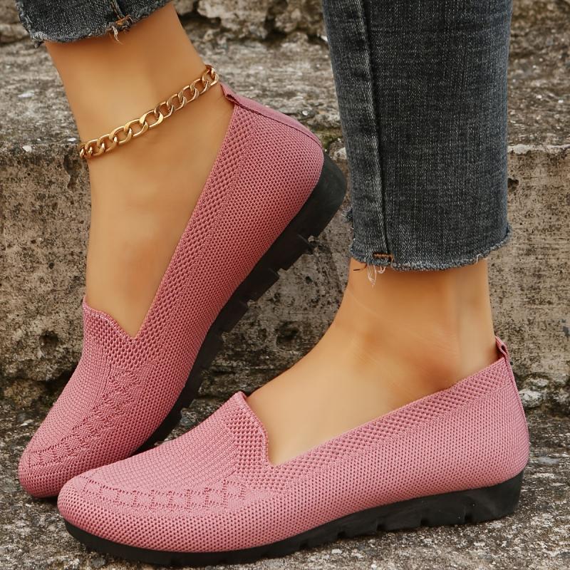 Women's Breathable Knit Sneakers Low Top Casual Shoes