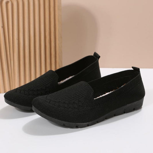 Women's Breathable Knit Sneakers Low Top Casual Shoes