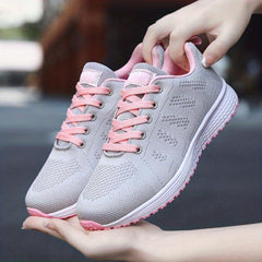 Women's Breathable Knit Sneakers Casual Lace Up Outdoor Shoes