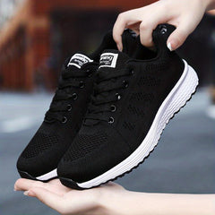 Women's Breathable Knit Sneakers Casual Lace Up Outdoor Shoes
