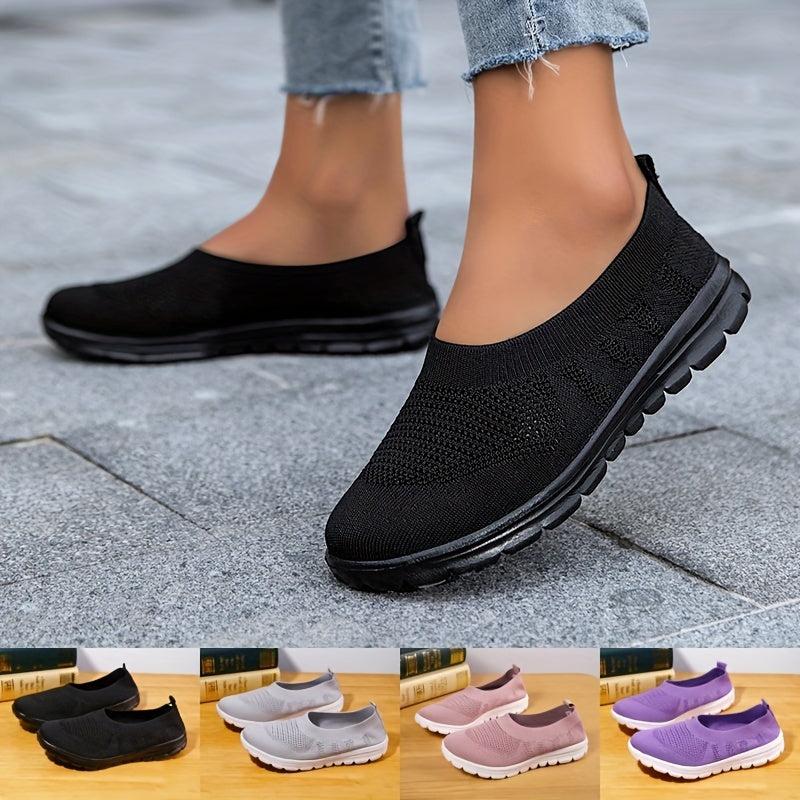 Women's Casual Sock Sneakers Slip On Walking Flats Low Top Shoes