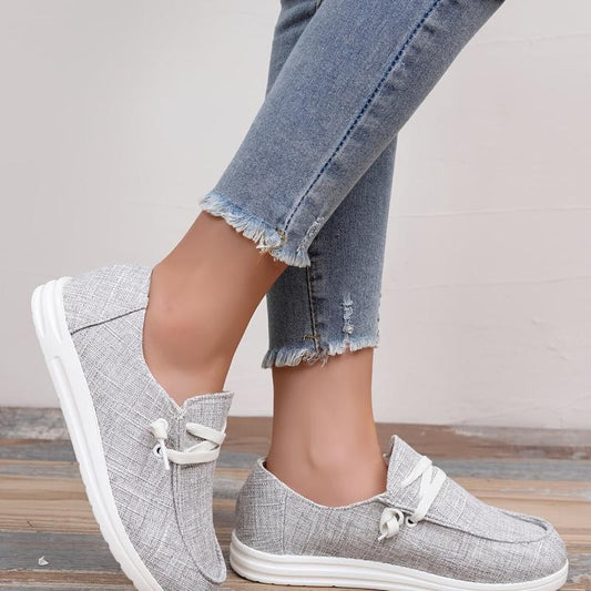 Women's Lightweight Canvas Lace-Up Loafers