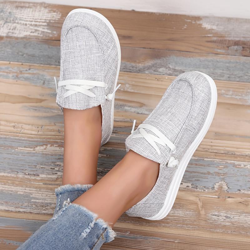 Women's Lightweight Canvas Lace-Up Loafers