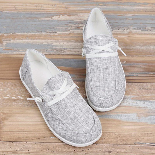 Women's Lightweight Canvas Lace-Up Loafers