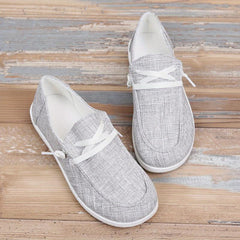 Women's Lightweight Canvas Lace-Up Loafers