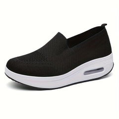 Women's Breathable Knit Slip-On Platform Shoes