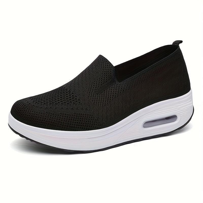 Women's Breathable Knit Slip-On Platform Shoes