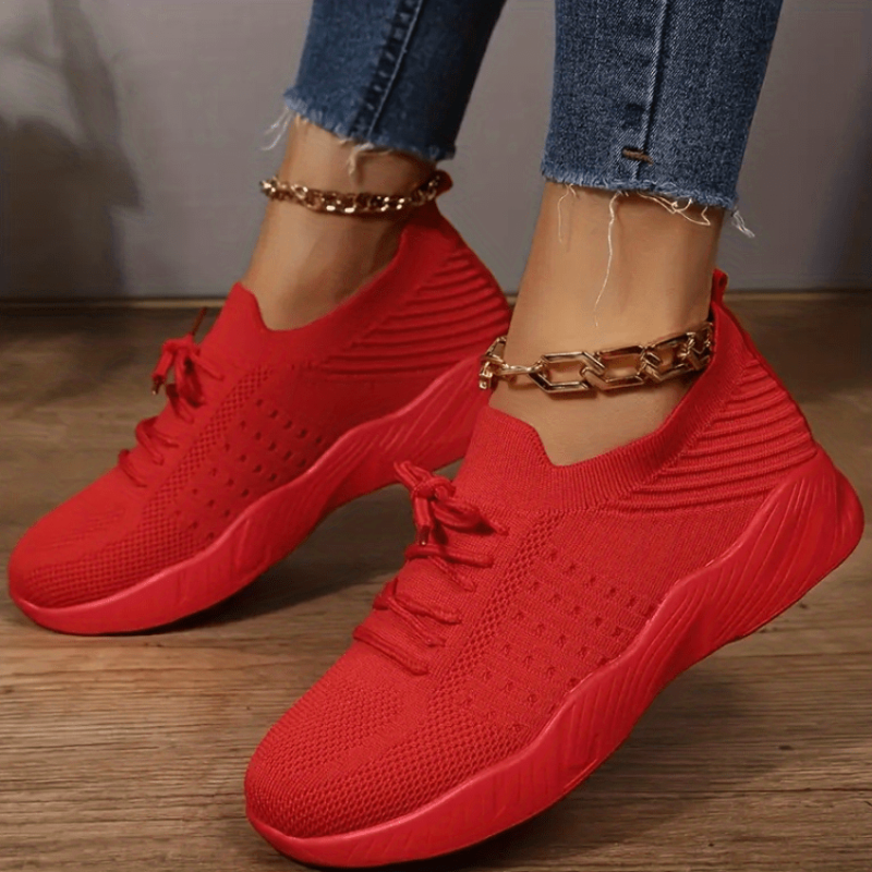Women's Mesh Sneakers Low Top Platform Casual Shoes
