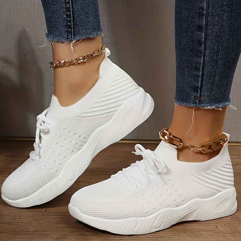 Women's Mesh Sneakers Low Top Platform Casual Shoes