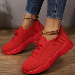 Women's Mesh Sneakers Low Top Platform Casual Shoes