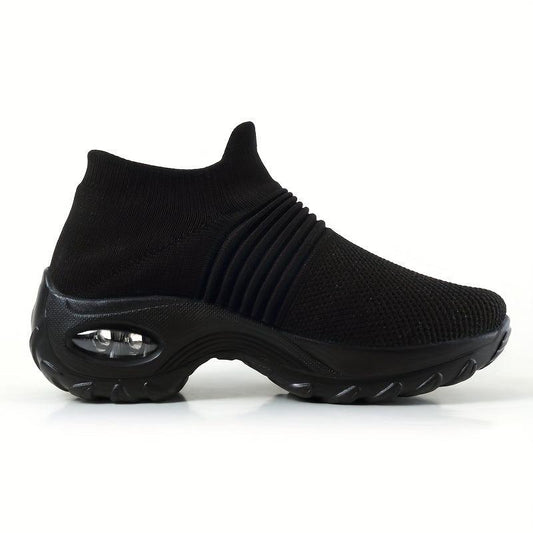 Women's Air Cushion Sock Shoes Comfortable Knit Low Top Slip On Walking Shoes