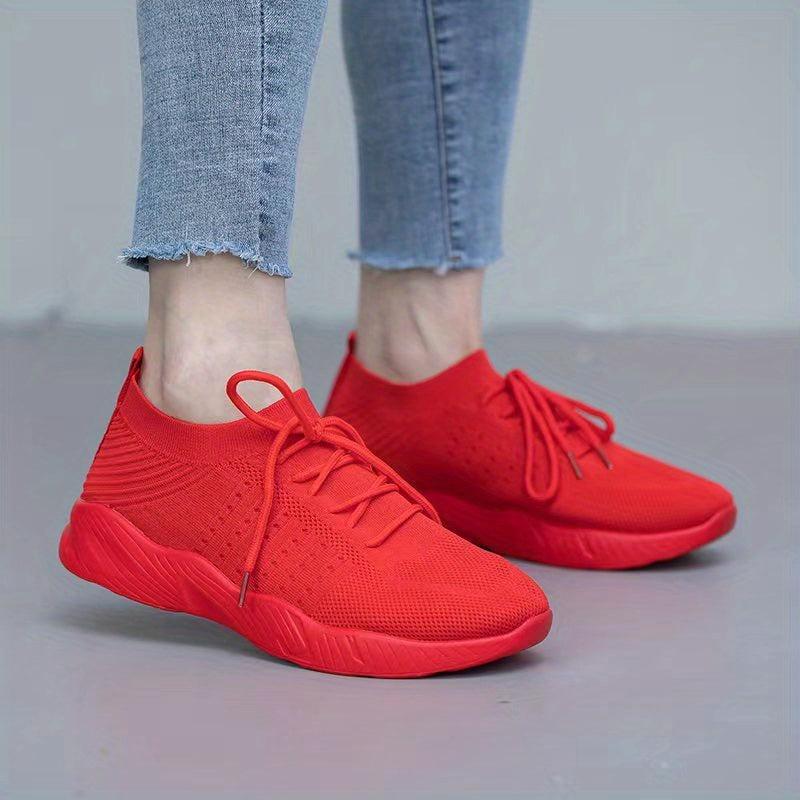Women's Breathable Low Top Sneakers Lace Up Comfortable Shoes