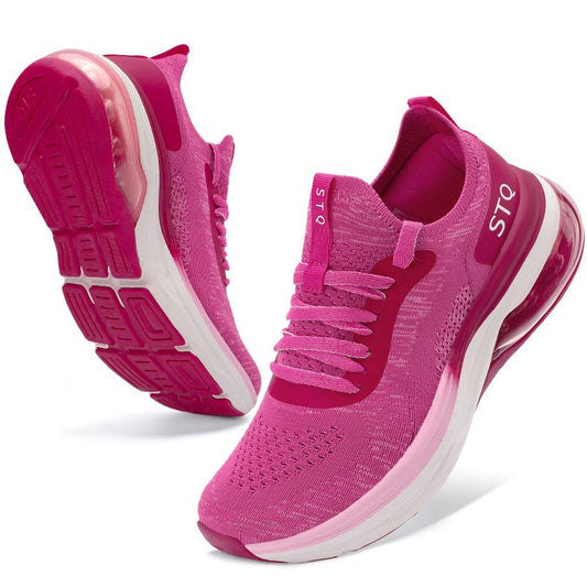 STQ Women Walking Shoes Air Cushion Sneakers Memory Foam Arch Support