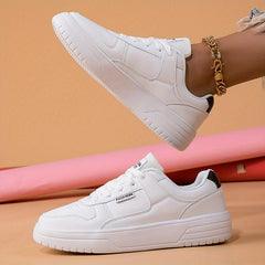 Women's Solid Skate Shoes Casual Lace Up Outdoor Shoes