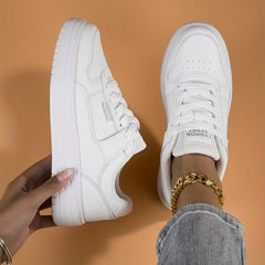Women's Solid Skate Shoes Casual Lace Up Outdoor Shoes