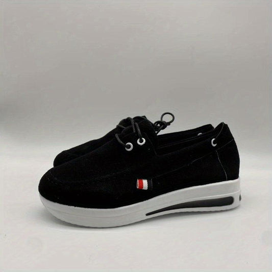 Women's Slip On Platform Sneakers Lace Up Loafers