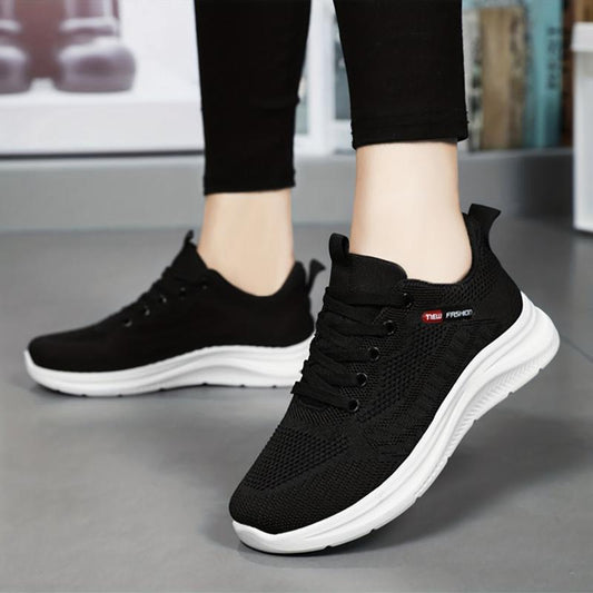 Women's Lightweight Mesh Sneakers Lace Up Soft Sole Sporty Shoes