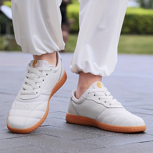 Women's Tai Chi Pattern Sneakers Low Top Lace Up Shoes