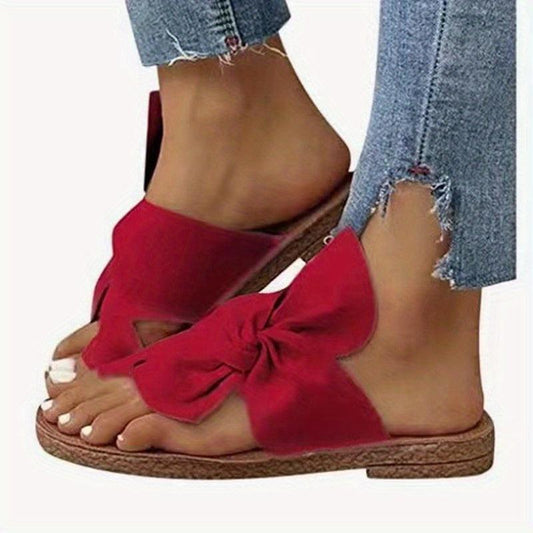 Women's Open Toe Bohemian Flats Slippers Solid Knotted Sandals