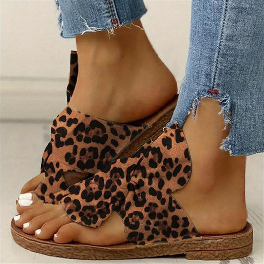 Women's Bow Flat Slide Sandals Non Slip Casual Outdoor Slides