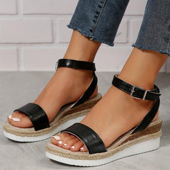 Women's Espadrille Wedge Sandals Ankle Strap Platform Shoes