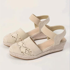 Women's Comfy Wedge Espadrilles Sandals Closed Toe Slingback