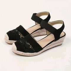 Women's Comfy Wedge Espadrilles Sandals Closed Toe Slingback