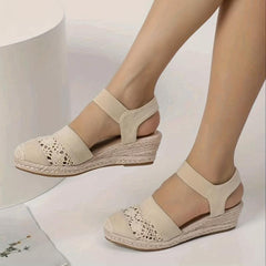 Women's Comfy Wedge Espadrilles Sandals Closed Toe Slingback