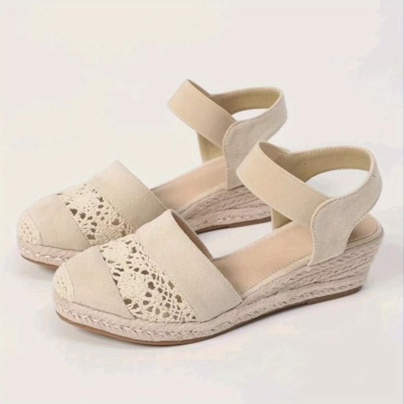 Women's Comfy Wedge Espadrilles Sandals Closed Toe Slingback
