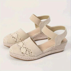 Women's Comfy Wedge Espadrilles Sandals Closed Toe Slingback