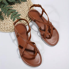 Women's Cross Strap Thong Sandals Casual Lightweight Beach Shoes