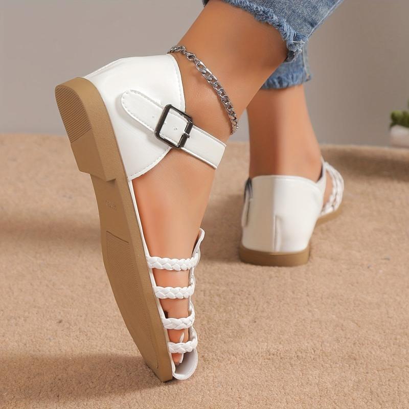 Women's Flat Sandals Braided Ankle Strap Gladiator Sandals