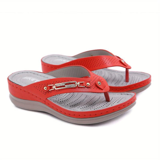 Women's Platform Slide Sandals Open Toe Round Toe Anti Slip Flip Flops