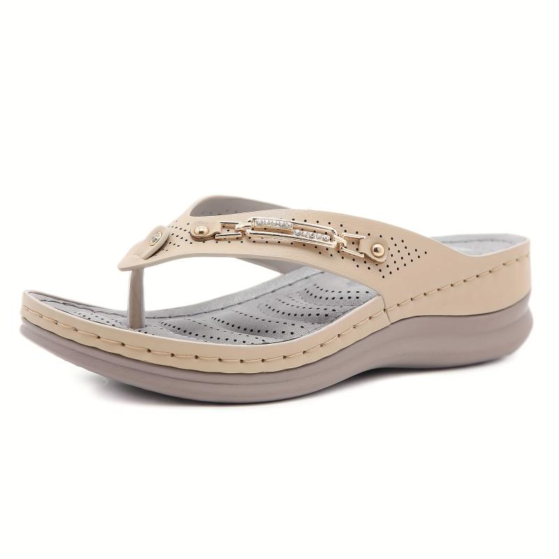 Women's Platform Slide Sandals Open Toe Round Toe Anti Slip Flip Flops