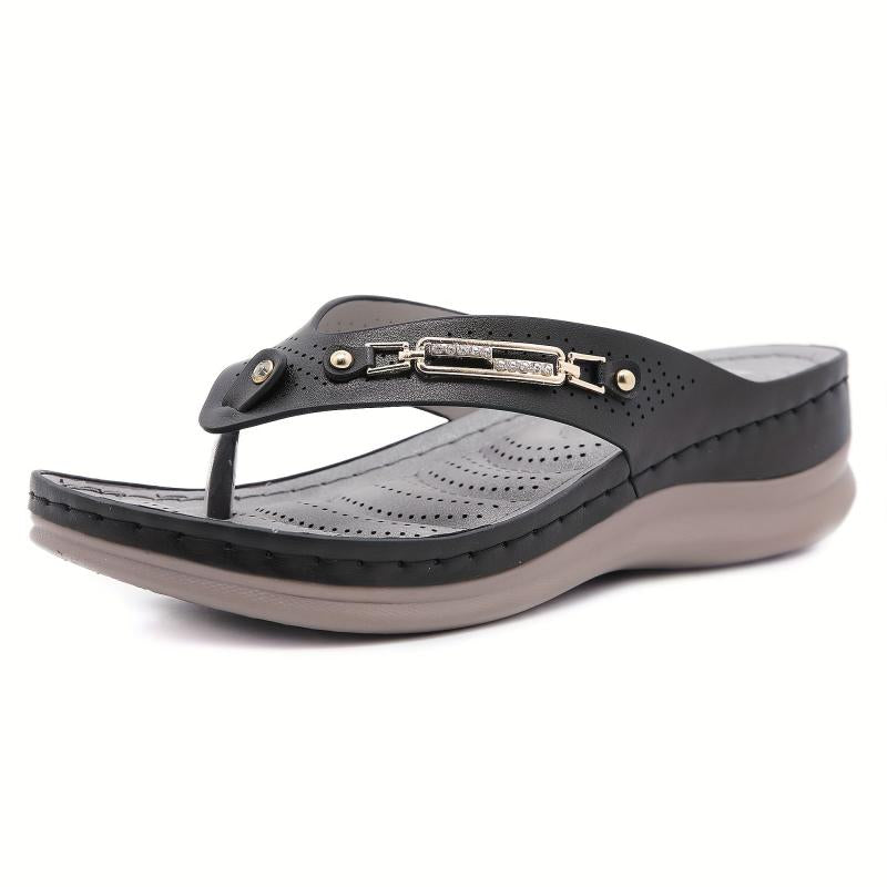 Women's Platform Slide Sandals Open Toe Round Toe Anti Slip Flip Flops