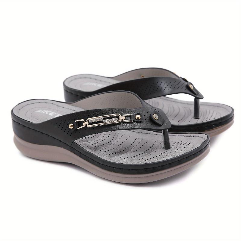 Women's Platform Slide Sandals Open Toe Round Toe Anti Slip Flip Flops